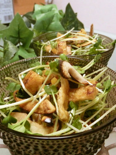貝割れと焼油揚げ・椎茸のささっと和え-レシピのメイン写真