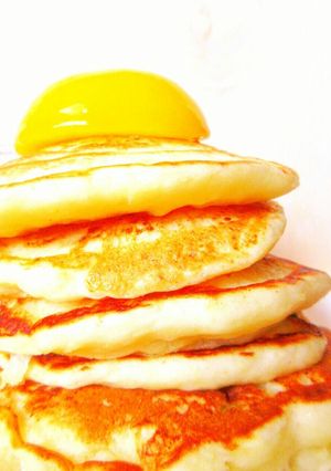 卵牛乳不使用!もっちり桃缶ホットケーキ♪-レシピのメイン写真