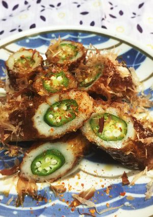 ちくわにオクラを詰めて甘辛く-レシピのメイン写真
