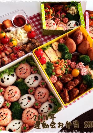 スヌーピーキャラ弁運動会お弁当-レシピのメイン写真
