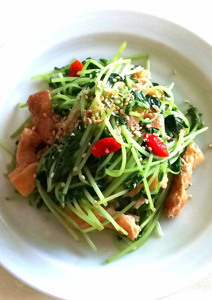 豆苗と油揚げの炒め物-レシピのメイン写真