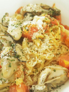 牡蠣とトマトのパスタ-レシピのメイン写真