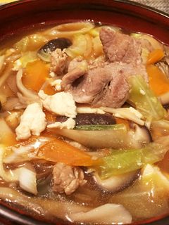 野菜ときのこたっぷり!しょうゆ味の豚汁-レシピのメイン写真