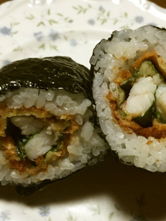 アシアカエビ大葉巻きフライの巻き寿司-レシピのメイン写真