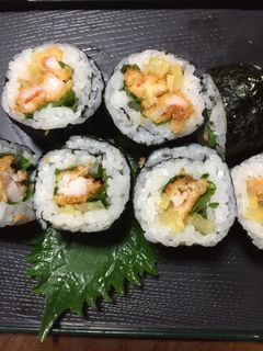 アシアカエビ天とたくあん大葉の巻き寿司-レシピのメイン写真