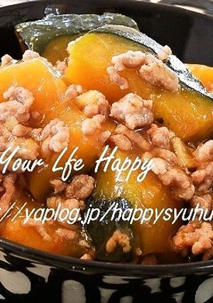 フライパンdeかぼちゃ＆そぼろ☆炒め煮-レシピのメイン写真
