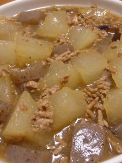 冬瓜とこんにゃくが入った、ひき肉とろみ煮-レシピのメイン写真