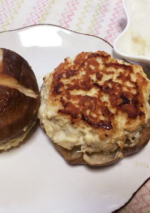 肉厚ヘルシー！椎茸の鶏バーグ♪-レシピのメイン写真