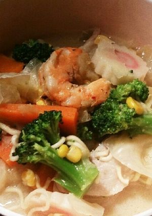 鍋ひとつ時短♪野菜たっぷり給食ちゃんぽん-レシピのメイン写真