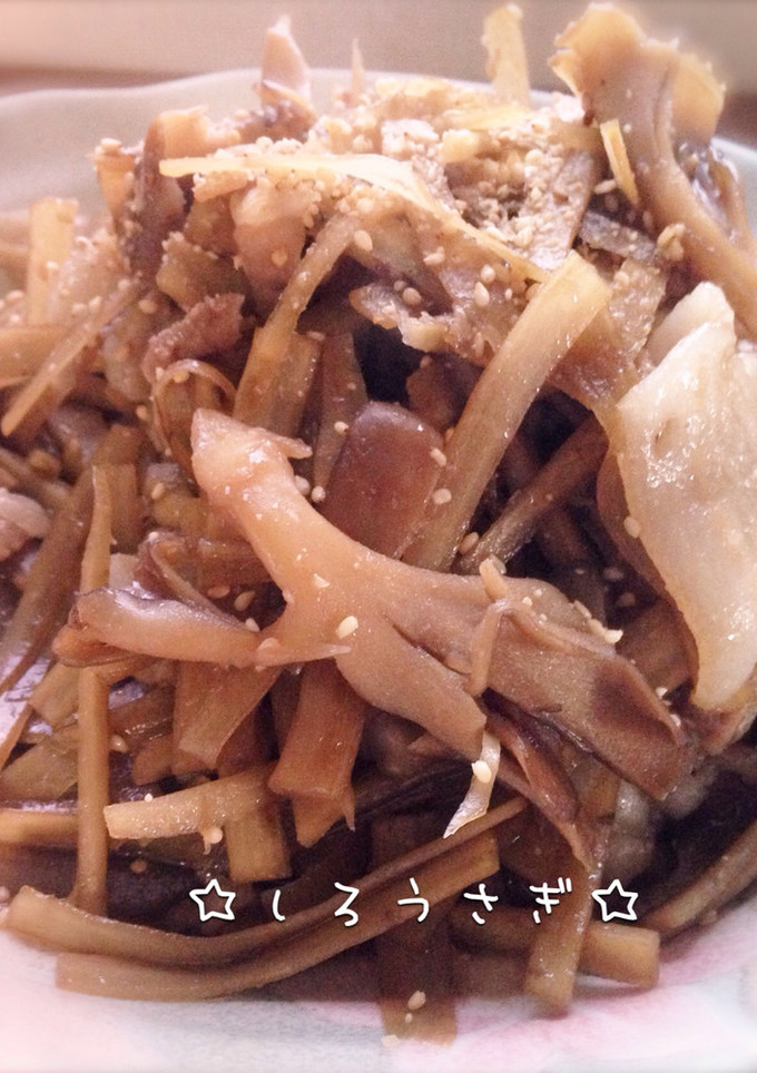 ごま香る♪牛蒡と豚肉・舞茸の簡単炒め煮♡-レシピのメイン写真