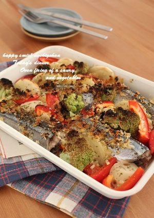 簡単♡秋刀魚と彩り野菜のオーブン焼き＊-レシピのメイン写真