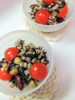 *押し麦とお豆のひじきサラダ*-レシピのメイン写真