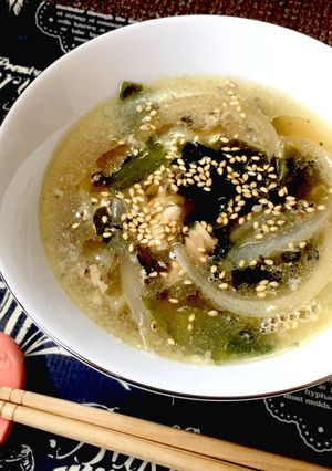 簡単☆ダシダで韓国風☆さば缶わかめスープ-レシピのメイン写真