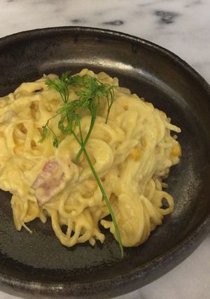 ◎コーンポタージュでクリームパスタ-レシピのメイン写真