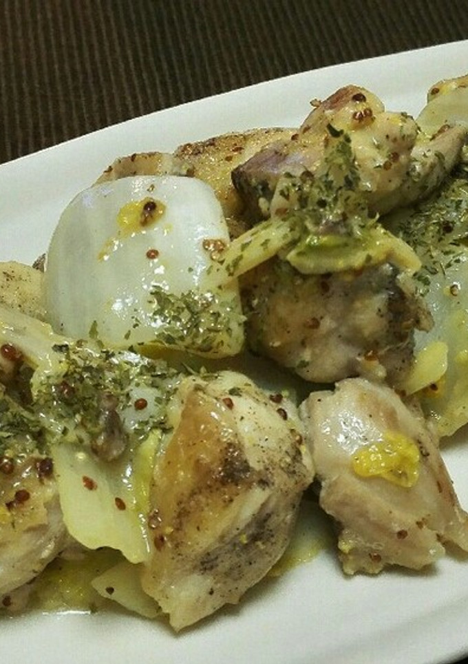 簡単おつまみ♪鶏肉と白菜のマスタード蒸し-レシピのメイン写真