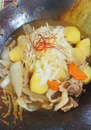 ネギにジュワッとごま油香る韓国風肉じゃが-レシピのメイン写真