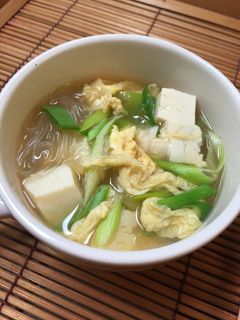 ダシダで簡単☆豆腐と春雨卵スープ♪-レシピのメイン写真