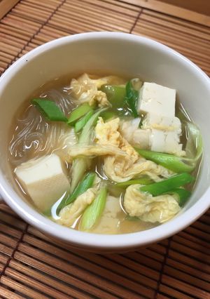 ダシダで簡単☆豆腐と春雨卵スープ♪-レシピのメイン写真