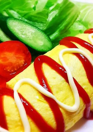 野菜とひき肉入り♪我が家のオムレツ-レシピのメイン写真