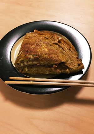 ビバ適当！カレー味納豆オムレツ-レシピのメイン写真
