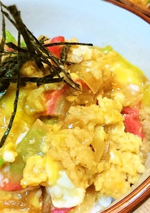 リメイク★節約【ふわふわ揚げ玉の玉子丼】-レシピのメイン写真