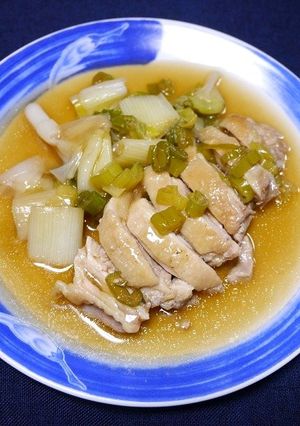風邪予防！たっぷり葱と鶏肉のめんつゆ煮-レシピのメイン写真