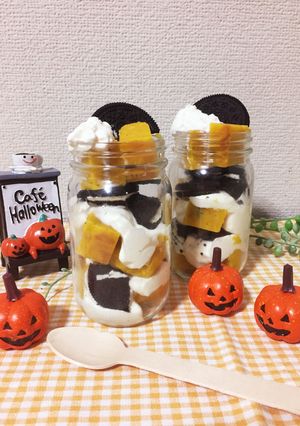 ハロウィンにも♪かぼちゃのジャーケーキ-レシピのメイン写真