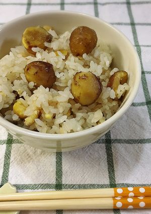 秋のごはん♪♪もちもちの栗ごはん-レシピのメイン写真