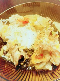 豚バラ肉と白菜の卵とじ-レシピのメイン写真