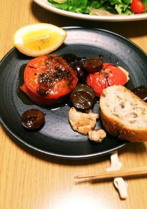 豚とトマトの重ね焼き 秋のソース-レシピのメイン写真