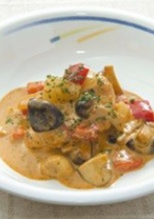 【食育】鶏肉ときのこのクリーム煮-レシピのメイン写真