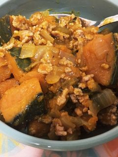 【簡単20分】ひき肉とかぼちゃの煮物-レシピのメイン写真