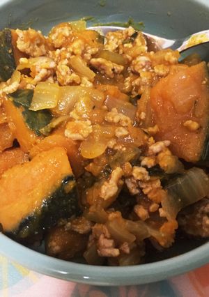 【簡単20分】ひき肉とかぼちゃの煮物-レシピのメイン写真