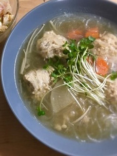 ダイエットに*鶏胸と蓮根の肉団子スープ*-レシピのメイン写真
