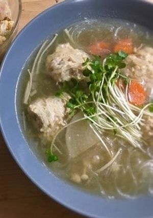ダイエットに*鶏胸と蓮根の肉団子スープ*-レシピのメイン写真