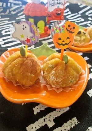 ハロウィンに☆甘栗＆クリチのカボチャ大福-レシピのメイン写真