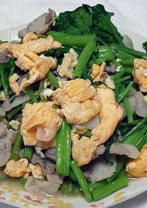 空芯菜の豚肉と卵炒め-レシピのメイン写真