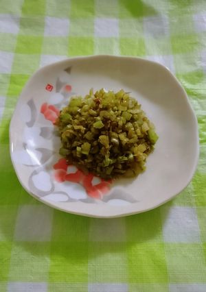 簡単♪常備菜に！大根の葉(茎)ゴマ油炒め-レシピのメイン写真