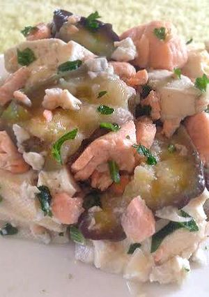 鮭とナスの豆腐炒め-レシピのメイン写真