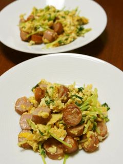 ダシダで、卵・豆苗・ウインナーの炒め物-レシピのメイン写真