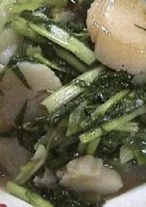 水菜とホタテの炒め物-レシピのメイン写真