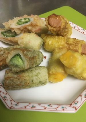 簡単にビールのアテ　 チクワ天ぷら３種-レシピのメイン写真