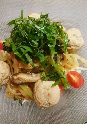 鶏団子と蓮根のシャキシャキサラダ-レシピのメイン写真