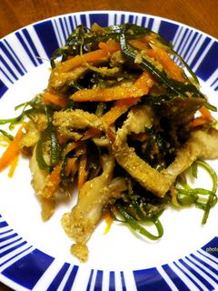 麺つゆで!簡単♪切り昆布と根菜の炒め煮-レシピのメイン写真