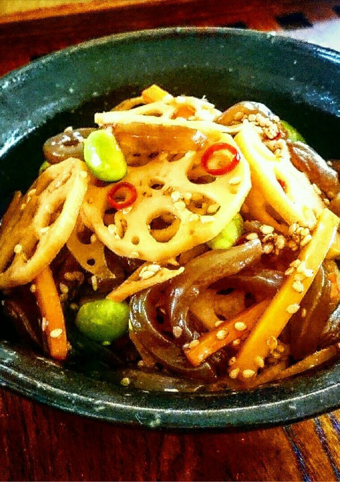 蓮根と蒟蒻の美味しいきんぴらいかが♬*-レシピのメイン写真