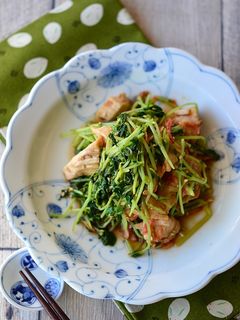 鶏むね肉と豆苗の中華和え【作り置き】-レシピのメイン写真
