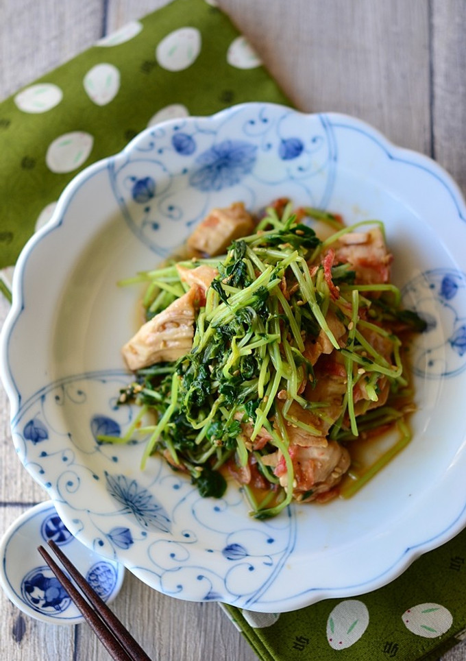 鶏むね肉と豆苗の中華和え【作り置き】-レシピのメイン写真