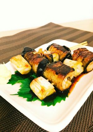 やわらか鶏つくねのナスロールねぎま串焼き-レシピのメイン写真