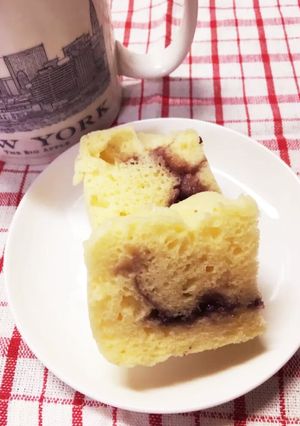 ブルーベリーリボンのヨーグルト蒸しパン-レシピのメイン写真