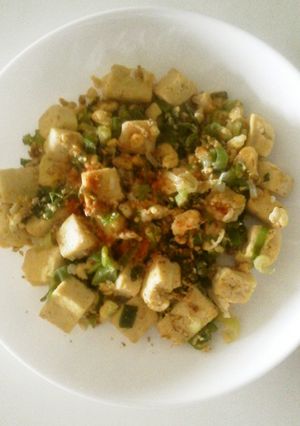 冷凍豆腐と白ネギと卵のダシダ炒め-レシピのメイン写真